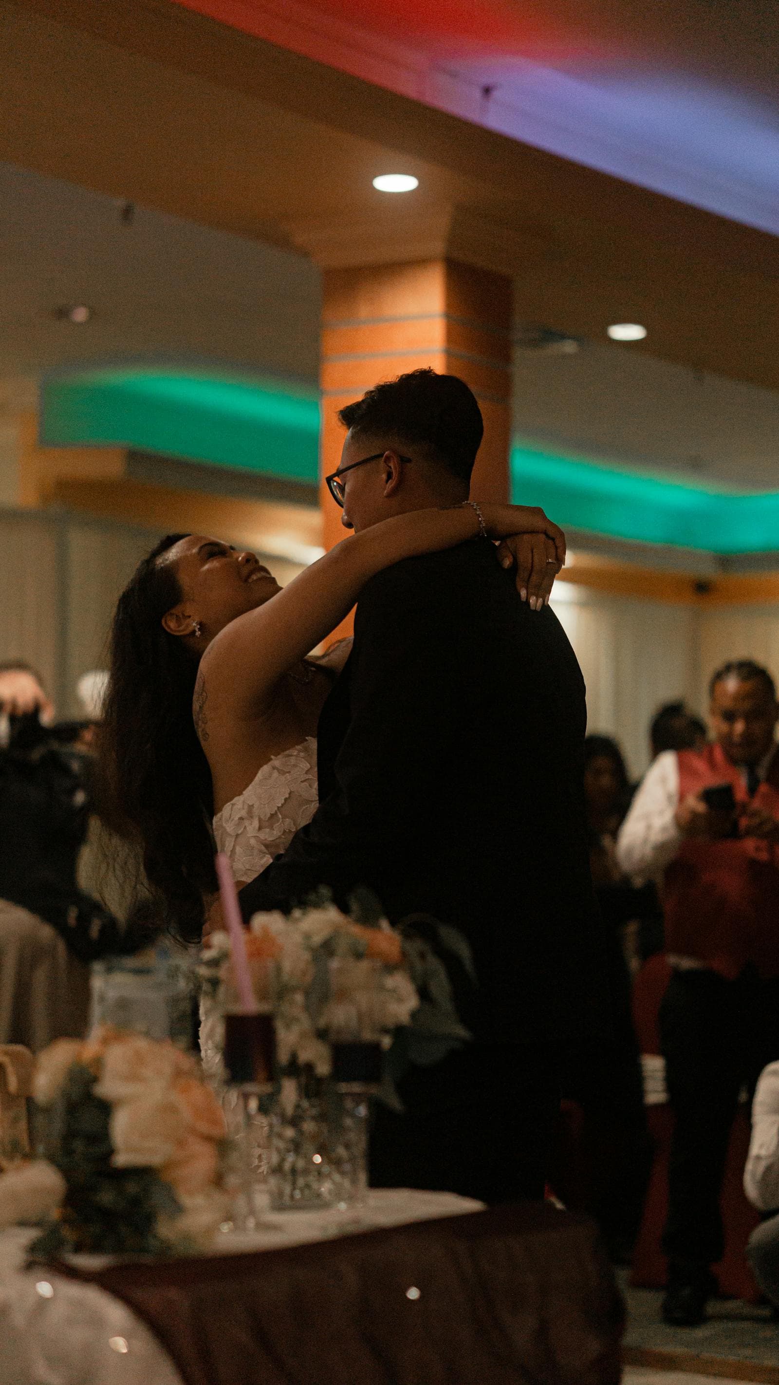 First dance moment at a destination wedding in Spain with sax player joining live